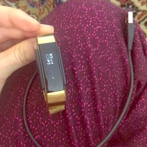 Fitbit Alta with gold metal band